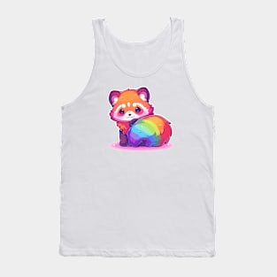 Rainbow red panda Tank Top